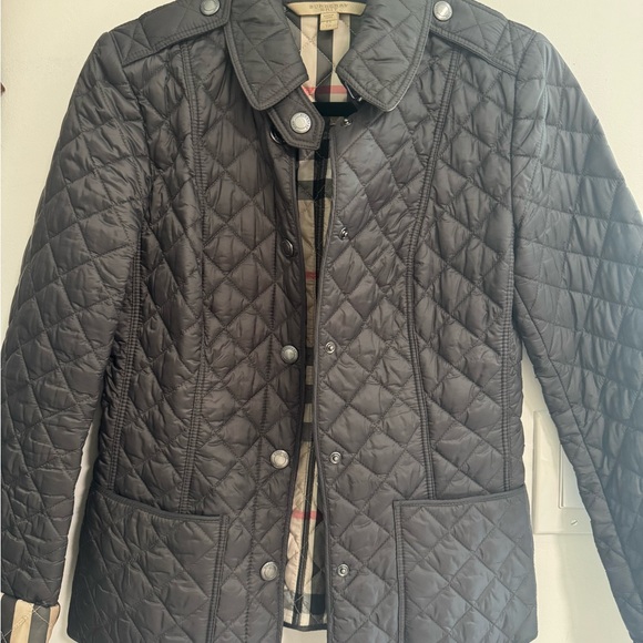 Burberry Quilted Puffer Jacket in Dark Gray - Picture 1 of 9
